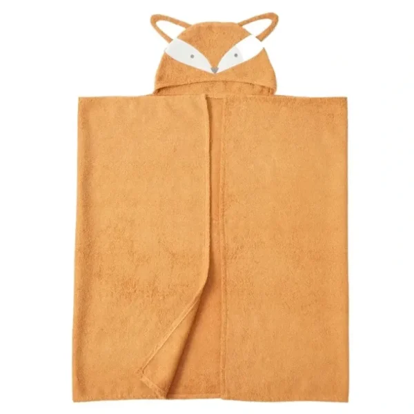 Jiggle & Giggle Cotton Felix Fox Hooded Towel Poncho Baby Bath Clothing Mustard - cutbabycare.com | baby boutique & care hub