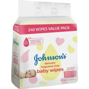 Johnson's Baby Wipes Skincare Fragrance Free 3x80 Pack - cutbabycare.com | baby boutique & care hub