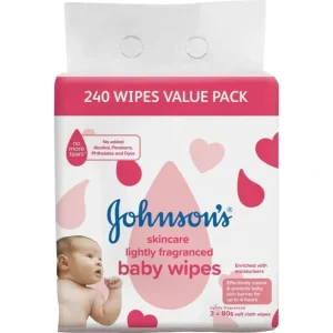 Johnson's Skincare Lightly Fragranced Baby Wipes 3 x 80 Pack - cutbabycare.com | baby boutique & care hub