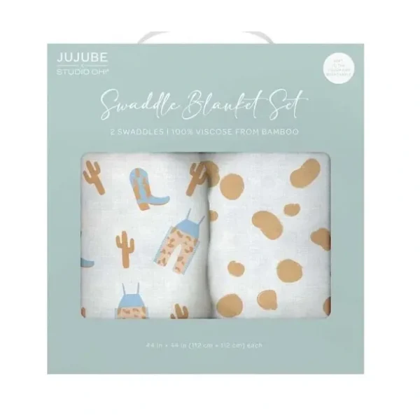Jujube - Swaddle Blanket Set, Howdy Partner Blue - cutbabycare.com | baby boutique & care hub
