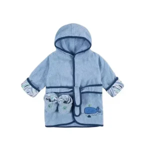 Just Born - Bath Robe Set, Dusty Blue - cutbabycare.com | baby boutique & care hub