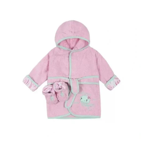 Just Born - Bath Robe Set, Dusty Pink - cutbabycare.com | baby boutique & care hub