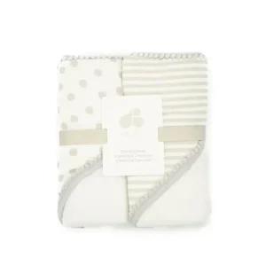 Just Born 2 Piece Grey Hooded Baby Towels - cutbabycare.com | baby boutique & care hub