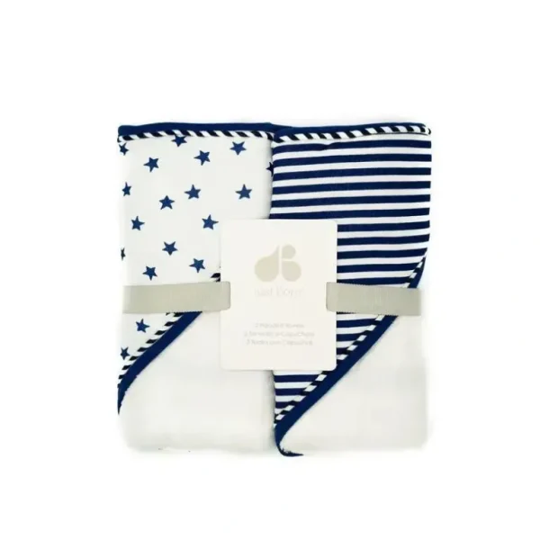 Just Born 2 Piece Navy Hooded Baby Towels - cutbabycare.com | baby boutique & care hub