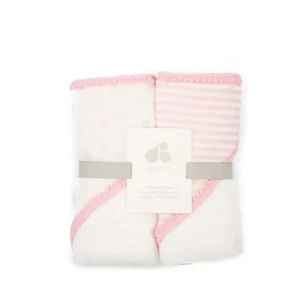 Just Born 2 Piece Pink Hooded Baby Towels - cutbabycare.com | baby boutique & care hub