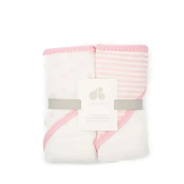 Just Born 2 Piece Pink Hooded Baby Towels - cutbabycare.com | baby boutique & care hub