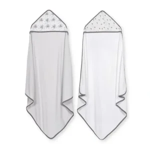 Just Born - 2Pk Counting Sheep Hooded Towels, Grey - cutbabycare.com | baby boutique & care hub