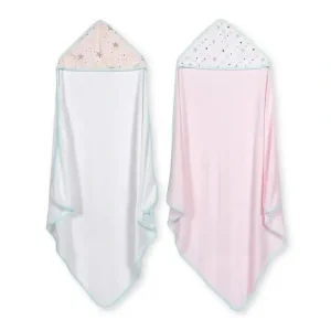 Just Born - 2Pk Love and Sugar Hooded Towels, Pink - cutbabycare.com | baby boutique & care hub