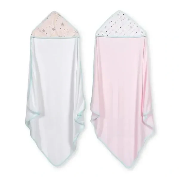 Just Born - 2Pk Love and Sugar Hooded Towels, Pink - cutbabycare.com | baby boutique & care hub