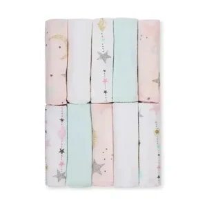 Just Born - 10Pk Love and Sugar Washcloths, Pink - cutbabycare.com | baby boutique & care hub