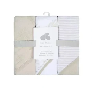 Just Born - 3Pk Terry Hooded Towel, Natural Foliage - cutbabycare.com | baby boutique & care hub