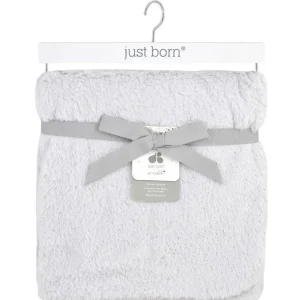 Just Born Sparkle Plush Blanket, Grey - cutbabycare.com | baby boutique & care hub