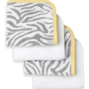 Just Born Welcome to the Circus 4-Pack Woven Washcloth Set, Neutral - cutbabycare.com | baby boutique & care hub