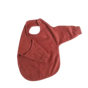 Kikadu Bath Neck Feeding Bib 72x38cm Terry Towel w/ Sleeves Baby/Infant 6m+ Rust - cutbabycare.com | baby boutique & care hub