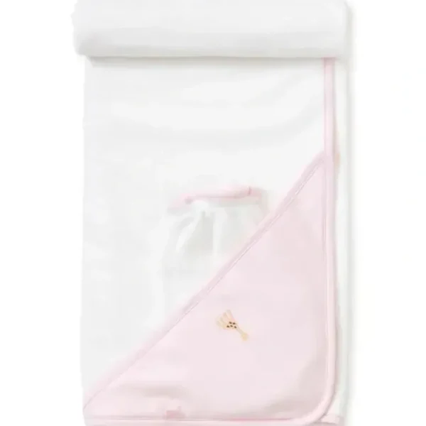 Kissy Kissy - Sophie La Girafe Hooded Towel & Mitt Set, Pink - cutbabycare.com | baby boutique & care hub