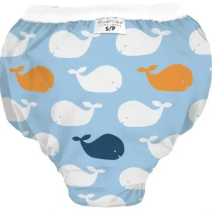 Kushies Taffeta Waterproof Training Pant, Blue Whales - cutbabycare.com | baby boutique & care hub
