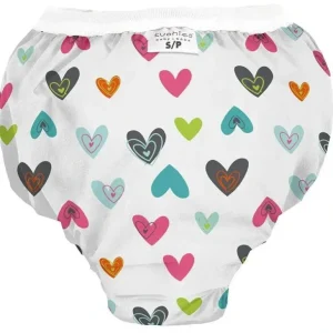 Kushies Taffeta Waterproof Training Pant, White Doodle Hearts - cutbabycare.com | baby boutique & care hub