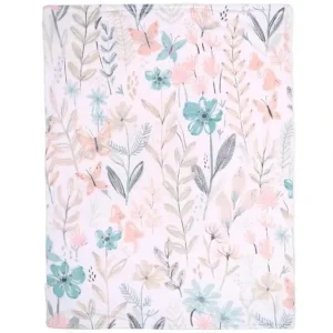 Lambs & Ivy - Baby Blooms Watercolor Floral/Butterfly Soft Fleece Baby Blanket - cutbabycare.com | baby boutique & care hub