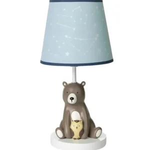 Lambs & Ivy - Sierra Sky Blue/Brown Bear Nursery Lamp with Shade & Bulb - cutbabycare.com | baby boutique & care hub
