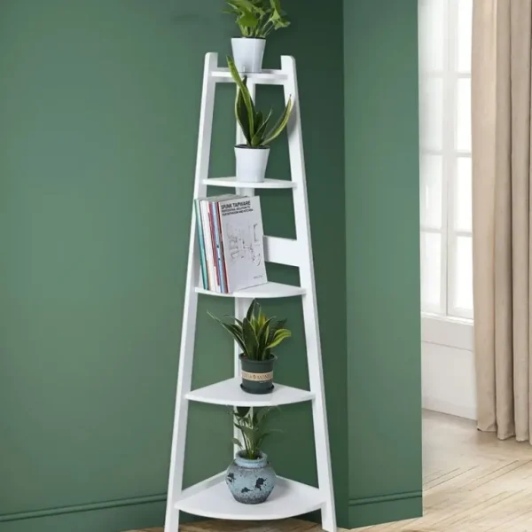 Levede 5 Tier Corner Shelf Wooden Storage Home Display Rack Plant Stand White - cutbabycare.com | baby boutique & care hub