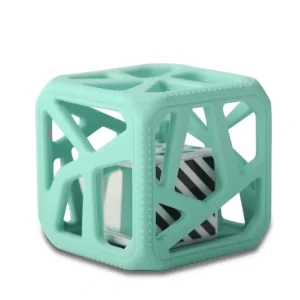 Malarkey Kids Soft Chewing Cube Baby/Infant 3m+ Sensory Rattle/Teether Toy Mint - cutbabycare.com | baby boutique & care hub