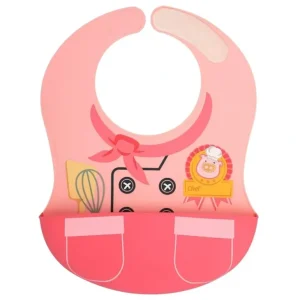 Marcus & Marcus Little Chef Wide Bib Food Catcher Baby/Toddler 6m+ Pokey Pink - cutbabycare.com | baby boutique & care hub