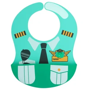 Marcus & Marcus Little Pilot Wide Bib Food Catcher Baby/Toddler 6m+ Ollie Aqua - cutbabycare.com | baby boutique & care hub