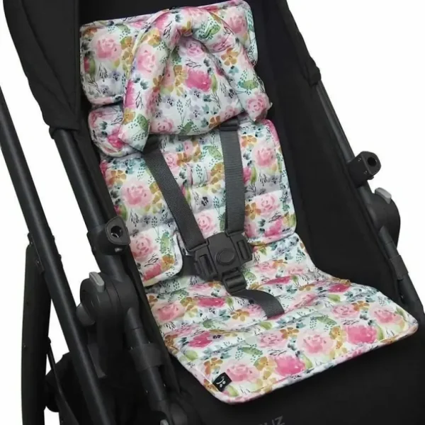Mini Pram Liner With Adjustable Head Support - Floral Delight - cutbabycare.com | baby boutique & care hub