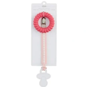 Mud Pie - Hot Pink Pacy Strap & Teether Set - cutbabycare.com | baby boutique & care hub