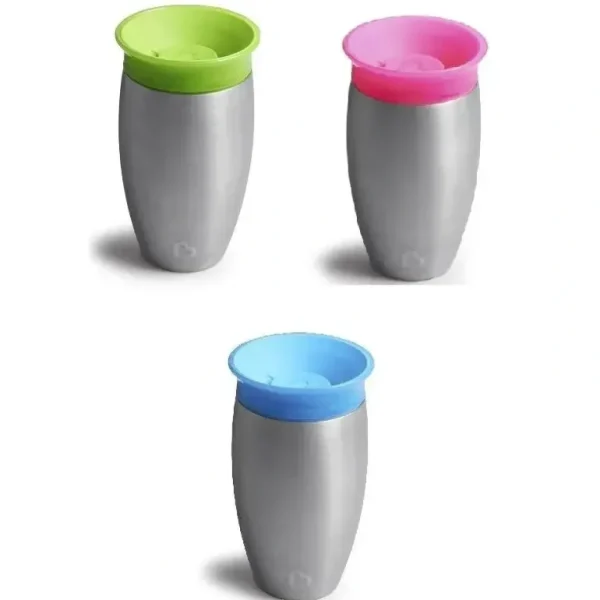 Munchkin Miracle Stainless Steel 360 Degree Sippy Cup, 10 oz, Colors May Vary, 1-Pack - cutbabycare.com | baby boutique & care hub