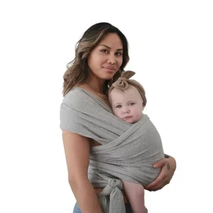 Mushie - 100% Organic Cotton Baby Wrap Carrier, Grey Melange - cutbabycare.com | baby boutique & care hub