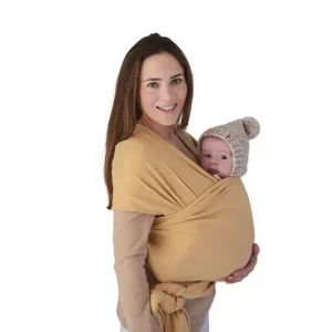 Mushie - 100% Organic Cotton Baby Wrap Carrier, Mustard Melange - cutbabycare.com | baby boutique & care hub
