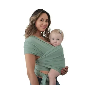 Mushie - 100% Organic Cotton Baby Wrap Carrier, Roman Green - cutbabycare.com | baby boutique & care hub
