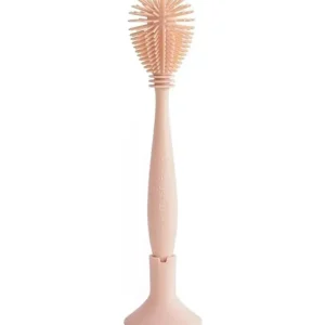 Mushie - Baby Bottle Brush, Soft Silicone with Suction Base, Blush - cutbabycare.com | baby boutique & care hub