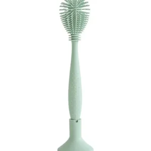 Mushie - Baby Bottle Brush, Soft Silicone with Suction Base, Cambridge Blue - cutbabycare.com | baby boutique & care hub