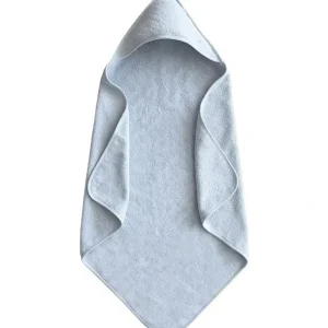 Mushie - Organic Cotton Baby Hooded Towel, Baby Blue - cutbabycare.com | baby boutique & care hub
