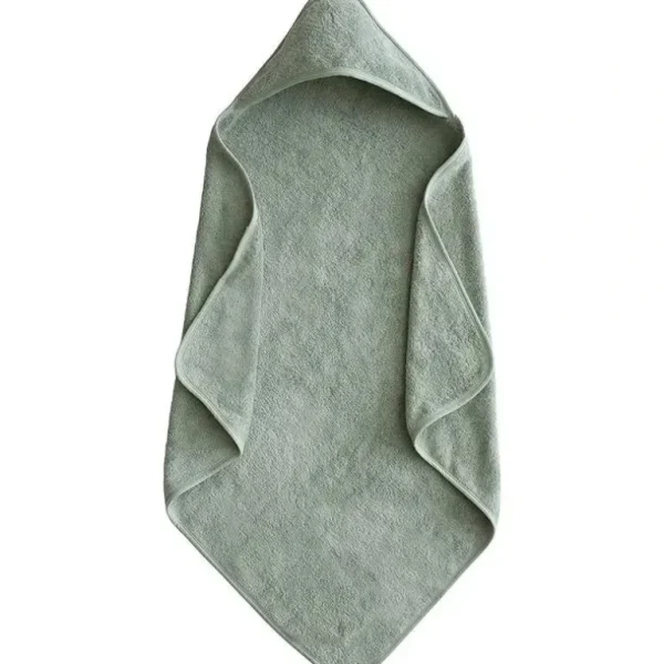 Mushie - Organic Cotton Baby Hooded Towel, Moss - cutbabycare.com | baby boutique & care hub