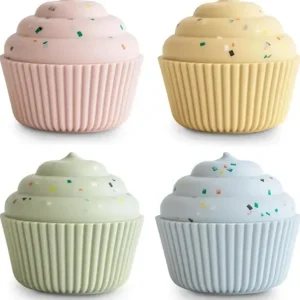 Mushie - Silicone Mix and Match Cupcake Toy 4 Pack, Mold Free - cutbabycare.com | baby boutique & care hub