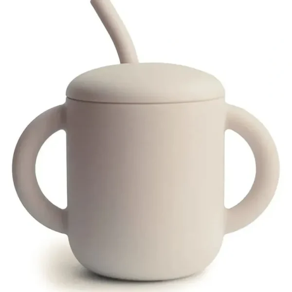 Mushie - Silicone Training Cup & Straw, Shifting Sand - cutbabycare.com | baby boutique & care hub