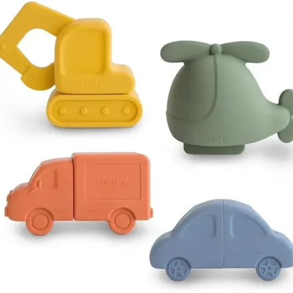 Mushie - Silicone Vehicles Bath Play Set 4 Pack - cutbabycare.com | baby boutique & care hub
