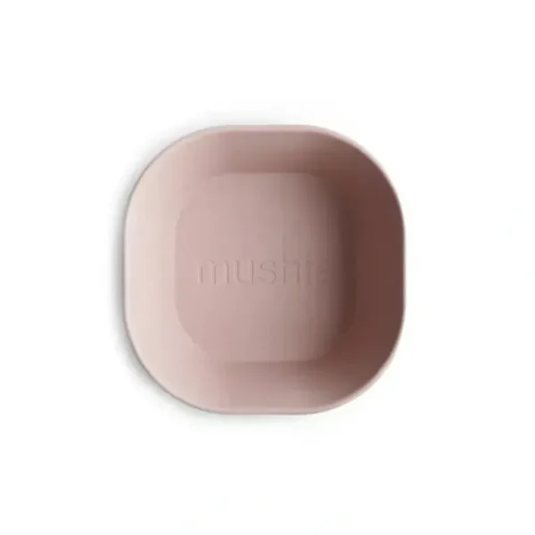 Mushie - Square Dinnerware Baby Bowl - Set Of 2 - Blush - cutbabycare.com | baby boutique & care hub