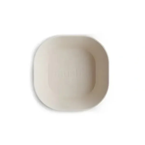 Mushie - Square Dinnerware Baby Bowl - Set Of 2 - Ivory - cutbabycare.com | baby boutique & care hub