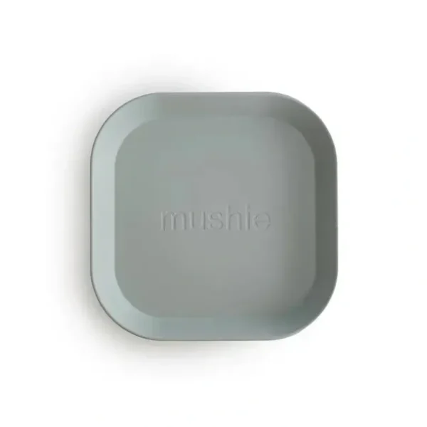 Mushie - Square Dinnerware Baby Plates- Set Of 2 - Sage - cutbabycare.com | baby boutique & care hub