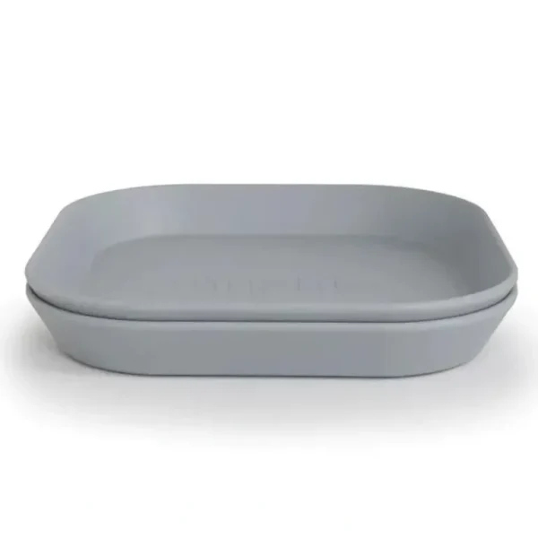 Mushie - Square Dinnerware Plates Set, Cloud - cutbabycare.com | baby boutique & care hub
