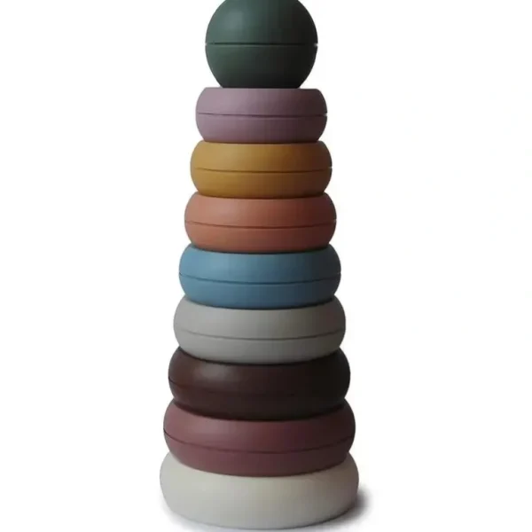 Mushie - Stacking Rings Toy, Rustic - cutbabycare.com | baby boutique & care hub