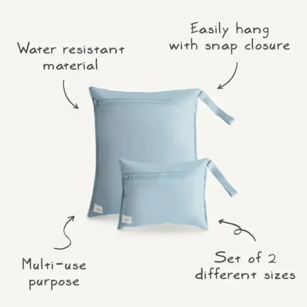 Mushie - Water Resistant Wet Bags, Large & Small Reusable Storage Bag, Set of 2 Tradewinds - cutbabycare.com | baby boutique & care hub