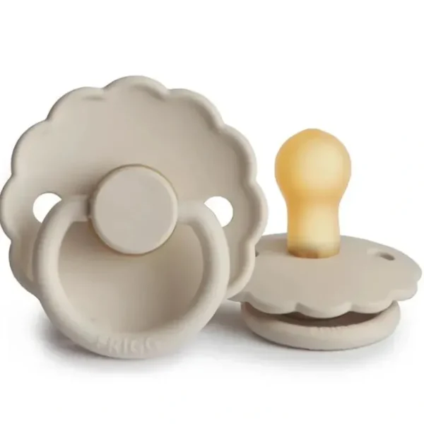 Mushie Frigg Daisy Natural Rubber Pacifier Sandstone - cutbabycare.com | baby boutique & care hub