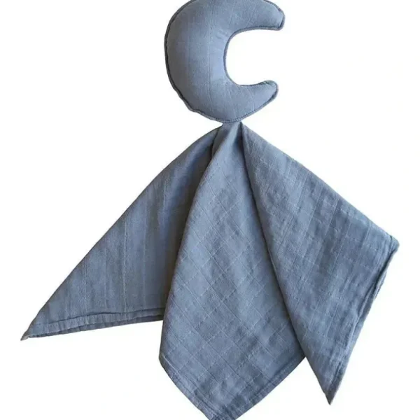 Mushie Lovely Blanket Moon Lovey - Tradewinds Blue - cutbabycare.com | baby boutique & care hub