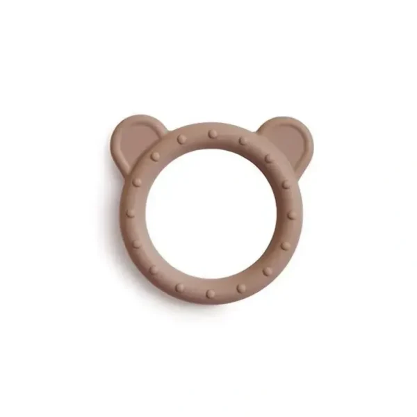 Mushie Silicone Baby Teether Bear Natural - cutbabycare.com | baby boutique & care hub
