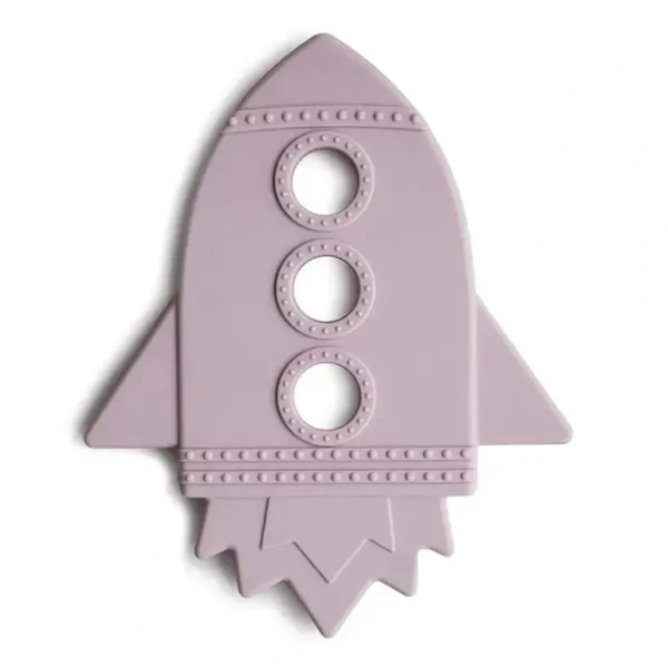 Mushie Silicone Baby Teether Rocket Soft Lilac - cutbabycare.com | baby boutique & care hub